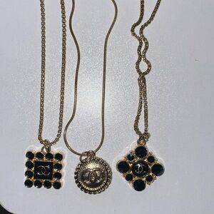 3 Cc Charms With 3 Unbranded Stainless Steel Chain Preowned